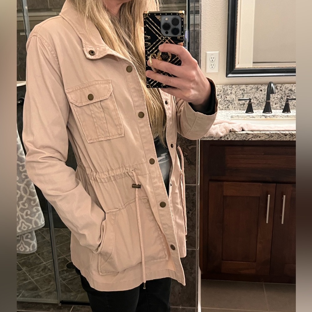 🍀3for$20 Arizona Cargo Utility Jacket - Light Pink / Nude